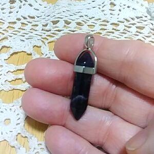 Black stone Obelisk Pendant, new
